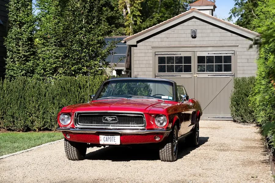 Truman Capote Often Visited This $16.49M Hamptons Home, Which Features His Red Mustang For an Extra Price, New York Post. Image courtesy of Hedgerow Exclusive Properties